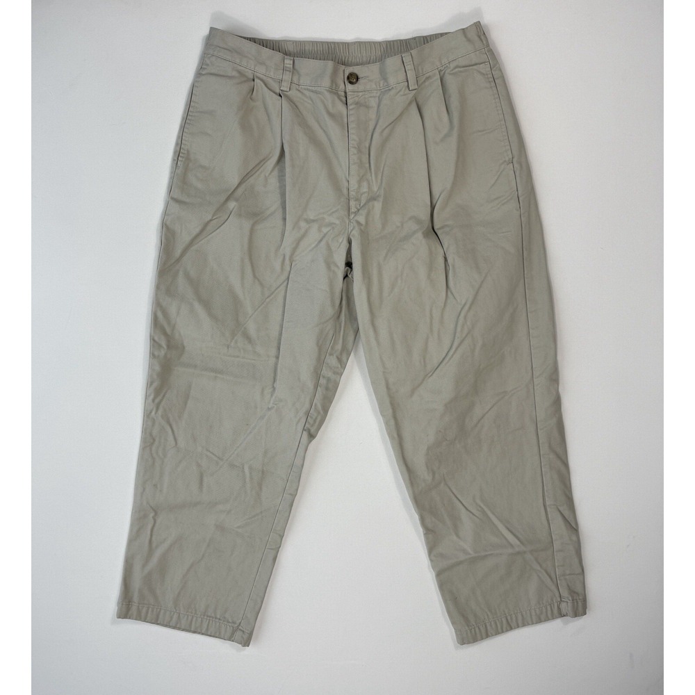 LL Bean Mens Flannel Lined Chino Khaki Pant 38x29 (36x27) Comfort Waist Outdoors